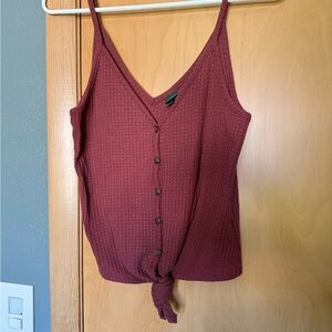 Wild Fable Red Ribbed Tie Front Camisole
